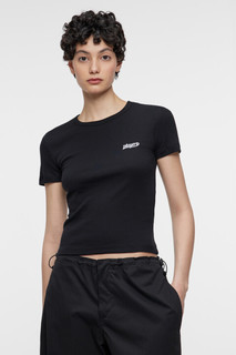футболка женская Футболка slim хлопковая облегающая с принтом-надписью Befree