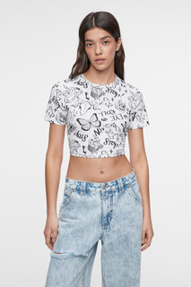 блузка женская Топ-футболка хлопковый с открытой спиной и завязками Befree