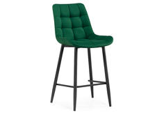 Барный стул Алст велюр зеленый/чёрный Bravo