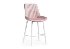 Барный стул Седа велюр розовый / белый Bravo