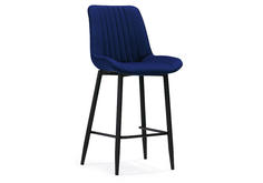 Барный стул Седа велюр синий / черный Bravo