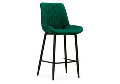 Барный стул Седа велюр зеленый / черный Bravo