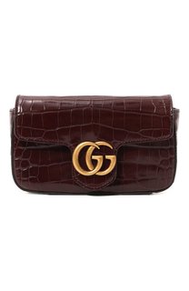 Сумка GG Marmont из кожи аллигатора Gucci