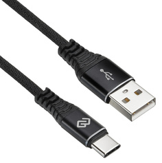 Кабель Digma TYPE-C-3M-BRAIDED-BLK USB (m)-USB Type-C (m) 3м черный