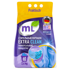 Порошок стиральный ML EXTRA CLEAN универсальный концентрат 2,4 кг M&L