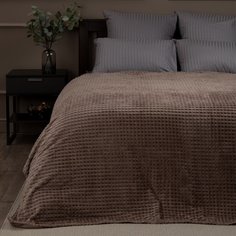 Плед 1.5-спальный, 150х200 см, фланель, жаккард, 100% полиэстер, Texrepublic, 18-1017, коричневый, 8679