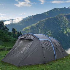 Палатка 4х-местная, 255+225х270х155 см, 2 слоя, 1 комн, с москитной сеткой, Green Days, Tunel tent