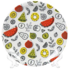 Тарелка обеденная, керамика, 21 см, круглая, Катя Фреш, Добрушский фарфоровый завод, 1С2001Ф34