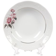 Тарелка суповая, керамика, 20 см, круглая, Надежда Комплимент, Добрушский фарфоровый завод, 2С1720Ф34