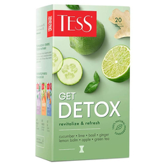 Чай зеленый Tess Get Detox с добавками, 1,5 г х 20 пакетиков