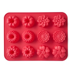 Форма силиконовая для выпечки Walmer Cupcakes красная 12 кексов