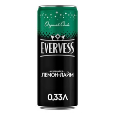 Напиток газированный Evervess Искрящийся Лимон-Лайм безалкогольный, 330 мл