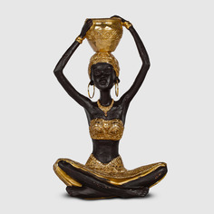 Подсвечник декоративный Delux Quanzhou африканка с вазой 16,5x9,5x26,5 см