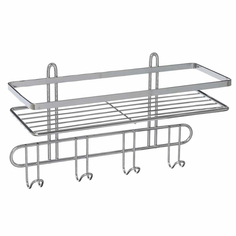Полка прямая 1-ярусная Duschy/Vanstore Modern 28x12x20 см 4 крючка