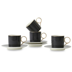 Набор чашек кофейных+блюдце Mix&Match Home Вола 100 мл 4 шт