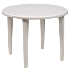 Пластиковая мебель стол круглый 900x900x710мм белый пластик