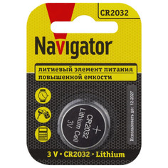 Батарейки, аккумуляторы, зарядные устройства батарейка NAVIGATOR CR2032 блистер 1шт