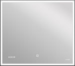 Зеркало Cersanit LED 011 design 80x70 с подсветкой часы металл. рамка прямоугольное KN-LU-LED011*80-d-Os