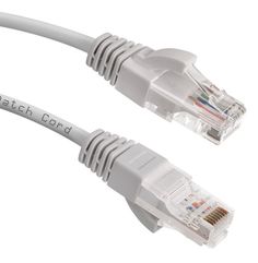 Кабель патч-корд U/UTP 5e кат. 0.5м BION BPC-U5E101-0.5M AWG 26 (7/0,16мм), CCA, многожильный, PVC, серый