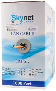 Кабель витая пара F/UTP 5e кат. 4 пары SkyNet CSL-FTP-LSZH-4-CU Light LSZH 4x2x0,46, медный