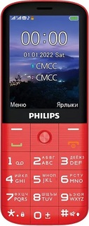 Мобильный телефон Philips Xenium E227 867000184494 красный, моноблок 2Sim 2.8" 240x320 32Mb 0.3Mpix GSM900/1800 FM microSD