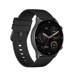 Часы Kieslect Kr Black черные, 1.32", AMOLED, 360x360, IP68