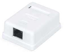 Розетка компьютерная WRLine WR-WS-8P8C-C5E-1 RJ-45, категория 5e, неэкранированная, одинарная, внешняя, Dual IDC, цвет белый
