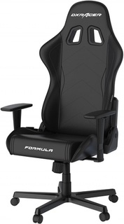 Кресло игровое DxRacer OH/FE08 Formula, чёрное, экокожа, регулируемый угол наклона