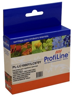 Картридж ProfiLine PL_LC1000Y/LC970Y_Y струйный для принтеров Brother MFC-J200/DCP-130C/DCP-330C/DCP-350C/MFC-240C/MFC-885CW с чернилами на водной осн