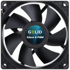 Вентилятор для корпуса GELID SILENT 8 PWM BLACK FN-PX08-21 80x80x25 мм, 900-2000 об/мин, 27CFM, 21,5 dBa, 4-pin PWM, черный