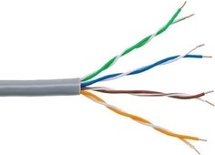 Кабель витая пара BION BCL-U5440-181 4x2x0,4AWG 26, медь, одножильный, PVC, для внутренней прокладки, 305м, серый