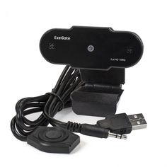 Веб-камера Exegate BlackView C615 Full HD Tripod EX287388RUS 1/3" 2 Мп, 1920х1080, 1080P, 30fps, 4-линзовый объектив, шторка, USB, фиксированный фокус