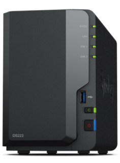 Сетевой накопитель Synology DiskStation DS223 2x3.5”/2.5" SATA, 3xUSB3.2Gen1, UTP Gigabit, без HDD