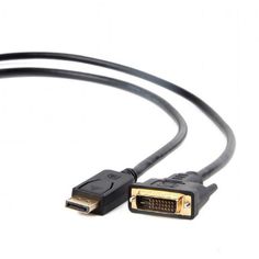Кабель интерфейсный DisplayPort-DVI BION BXP-CC-DPM-DVIM-018 20M/24+1M, позолоченные контакты, 1,8м, черный