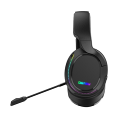 Гарнитура wireless Dareu A710 Black игровая Black, подключение 5.8GHz+3.5мм+Type-C, подсветка RGB, отсоединяемый микрофон