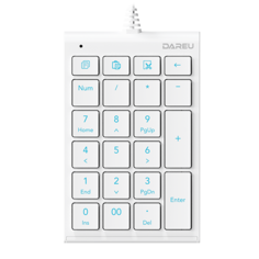 Клавиатура Dareu LK22 White белая, цифровой блок