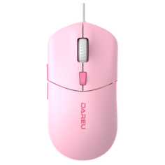 Мышь Dareu LM121 Pink розовая, DPI 800/1600/2400/6400, RGB, 1,8м