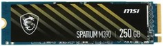 Накопитель SSD M.2 2280 MSI SPATIUM M390 NVMe M.2 250GB PCIe Gen3x4 NVMe 1.4 3300/1200MB/s IOPS 150K