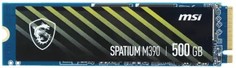 Накопитель SSD M.2 2280 MSI SPATIUM M390 NVMe M.2 500GB PCIe Gen3x4 NVMe 1.4 3300/2300MB/s IOPS 300K