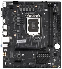 Материнская плата mATX CBR H610M Challenger (LGA1700, H610, 2*DDR4 (3200), 3*SATA 6G, M.2, 2*PCIE, Glan, VGA, HDMI, DP, 2*USB 3.2, 4*USB 2.0) Bulk