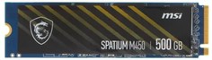 Накопитель SSD M.2 2280 MSI SPATIUM M450 500GB PCIe Gen4x4 NVMe 1.4 3600/2300MB/s IOPS300/550K MTBF 1.5M 300 TBW