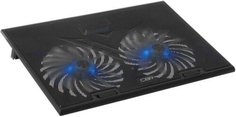 Подставка для ноутбука CBR CLP 17202 до 17", 390x270x25 мм, с охлаждением, 2xUSB, вентиляторы 2х150 мм, 20 CFM, LED-подсветка, материал металл/пластик