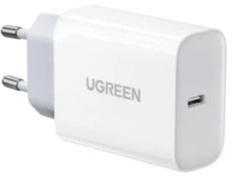 Зарядное устройство сетевое UGREEN CD127 70161 USB Type-C, 30W, цвет: белый