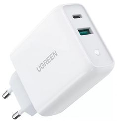 Зарядное устройство сетевое UGREEN CD170 60468 USB Type-A/Type-C, 38W, цвет: белый