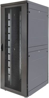Шкаф напольный 19", 48U Eurolan 60F-48-7A-94BL Rackcenter D9000 48U 750×1000, передняя дверь перфорированная одностворчатая, задняя дверь перфорирован