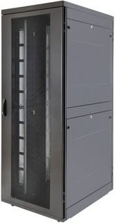 Шкаф напольный 19", 48U Eurolan 60F-48-7C-94BL Rackcenter D9000 48U 750×1200, передняя дверь перфорированная одностворчатая, задняя дверь перфорирован