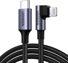 Кабель UGREEN US305 60765 USB-C / угловой Lightning, 2м, черный