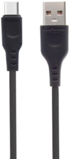 Кабель интерфейсный GoPower GP01T 00-00018566 USB (m)-Type-C (m) 1.0м 2.4A ПВХ черный