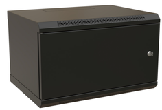 Шкаф настенный 19", 9U WRLine WR-TW-0945-SR-RAL9004 500x600х450мм, цельнометаллическая дверь с замком, цвет черный (RAL 9004) (разобранный)