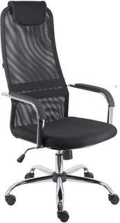 Кресло офисное Everprof EP-708 TM чёрное (акриловая сетка, хром, ролики, топган Мульти)